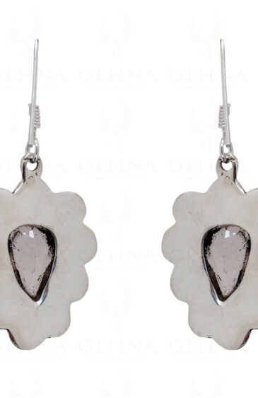 Morganite Pear Shaped Gemstone Studded 925 Sterling Silver Earrings SE04-1036