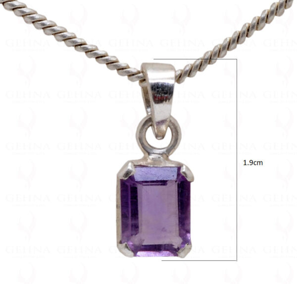 Amethyst Octagon Shape Gemstone 925 Silver Pendant SP02-1036