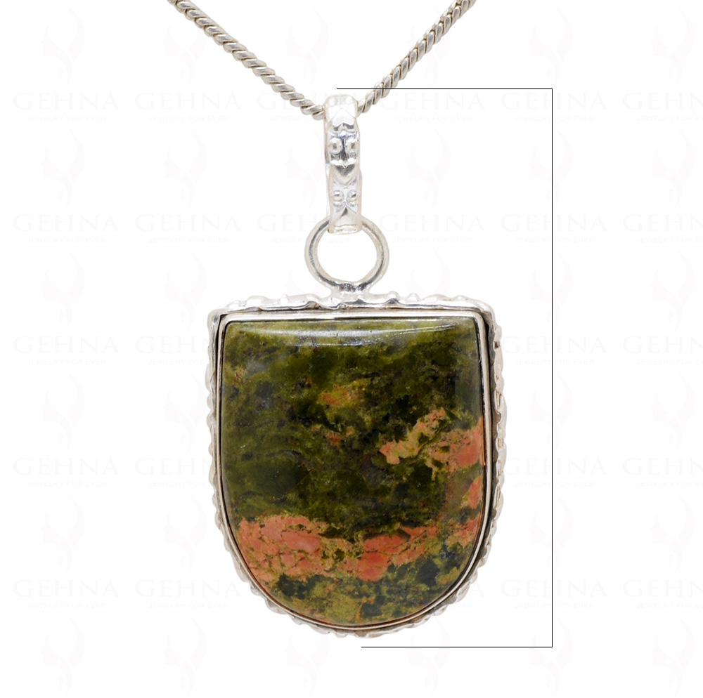 Unakite Gemstone Studded 925 Sterling Silver Pendant Sp031036