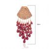 Ruby Gemstone Beaded Rose Gold Polish Silver Pendant & Earring Set SP04-1036
