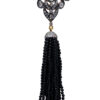 Black Spinel & White Sapphire Gemstone Studded Necklace In .925 Silver SN-1037