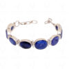 Blue Sapphire Gemstone Studded 925 Sterling Solid Silver Bracelet Sb1038