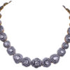 Rose Cut Sapphire Polkies Studded Necklace Set In .925 Sterling Silver SN-1038
