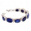 Blue Sapphire Gemstone Studded 925 Sterling Solid Silver Bracelet Sb1038