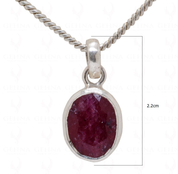 Ruby Oval Shape Gemstone 925 Silver Pendant SP02-1038