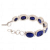 Blue Sapphire Gemstone Studded 925 Sterling Solid Silver Bracelet Sb1038