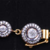 Rose Cut Sapphire Polkies Studded Necklace Set In .925 Sterling Silver SN-1038
