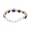 Blue Sapphire Gemstone Studded 925 Sterling Solid Silver Bracelet Sb1038