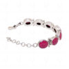 Ruby Gemstone Studded 925 Sterling Solid Silver Bracelet Sb1039