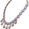 Rose Cut Sapphire Polkies Studded Necklace Set In .925 Sterling Silver SN-1039