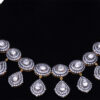 Rose Cut Sapphire Polkies Studded Necklace Set In .925 Sterling Silver SN-1039