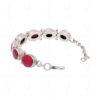 Ruby Gemstone Studded 925 Sterling Solid Silver Bracelet Sb1039