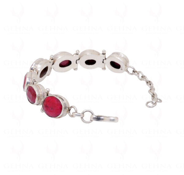 Ruby Gemstone Studded 925 Sterling Solid Silver Bracelet Sb1039