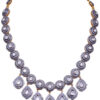 Rose Cut Sapphire Polkies Studded Necklace Set In .925 Sterling Silver SN-1040