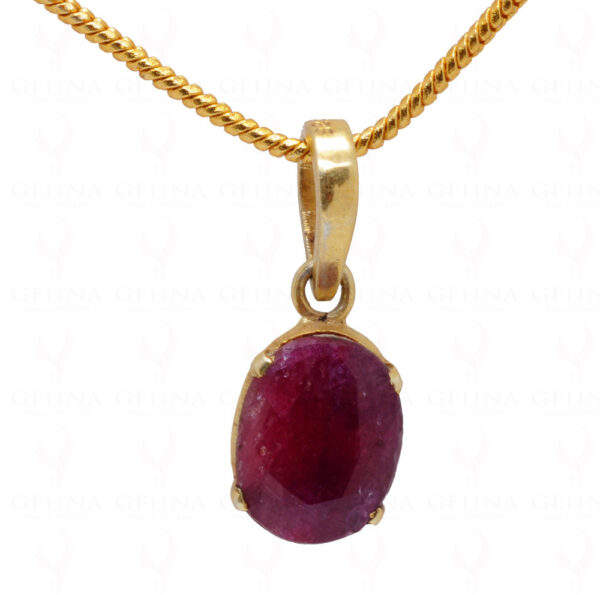 Ruby Oval Shape Gemstone 925 Silver Pendant SP02-1040