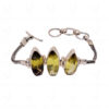Bi-Color Lemon Topaz Gemstone Studded 925 Sterling Solid Silver Bracelet Sb1040