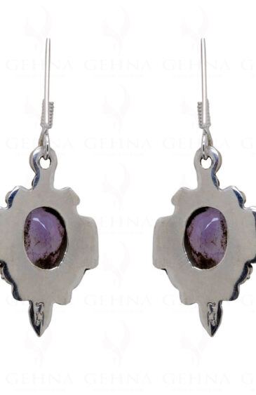 Amethyst Round Shaped Gemstone Studded 925 Sterling Silver Earrings SE04-1040