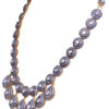 Rose Cut Sapphire Polkies Studded Necklace Set In .925 Sterling Silver SN-1040