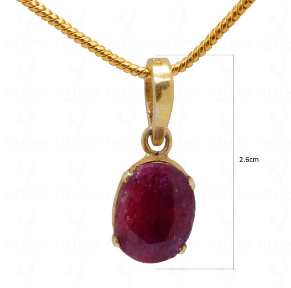 Ruby Oval Shape Gemstone 925 Silver Pendant SP02-1040