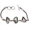 Aquamarine Gemstone Studded 925 Sterling Solid Silver Bracelet Sb1041