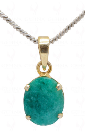 Emerald Oval Shape Gemstone 925 Silver Pendant SP02-1041