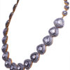 Rose Cut Sapphire Polkies Studded Necklace Set In .925 Sterling Silver SN-1041