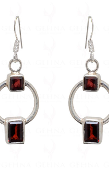 Red Garnet Gemstone Studded 925 Sterling Silver Earrings SE04-1042