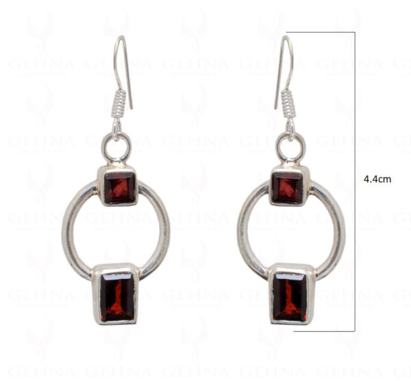 Red Garnet Gemstone Studded 925 Sterling Silver Earrings SE04-1042