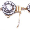 2 Rows Sapphire Polkies Studded Necklace Set In .925 Sterling Silver SN-1042