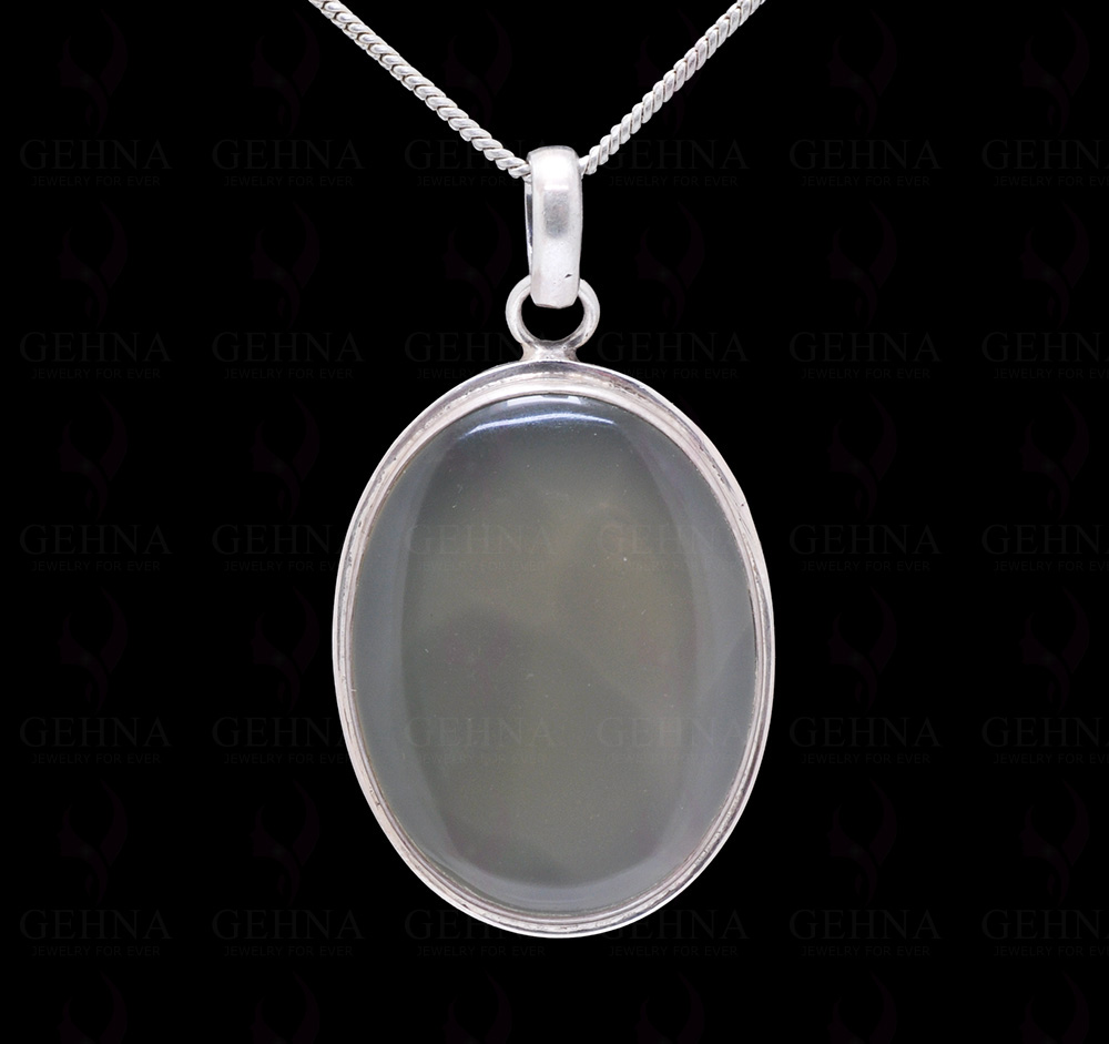 Chalcedony Gemstone Studded 925 Sterling Silver Pendant Sp031043