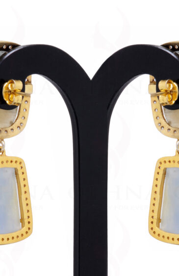 Sapphire & Topaz Gemstone Studded 925 Sterling Silver Earrings Se011043