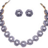 Sapphire Polkies Studded Victorian Style Necklace In .925 Silver SN-1044