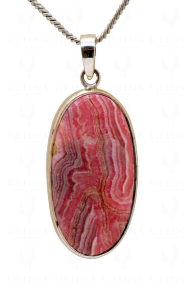 Rhodochrosite Oval Shape Gemstone 925 Silver Pendant SP02-1044