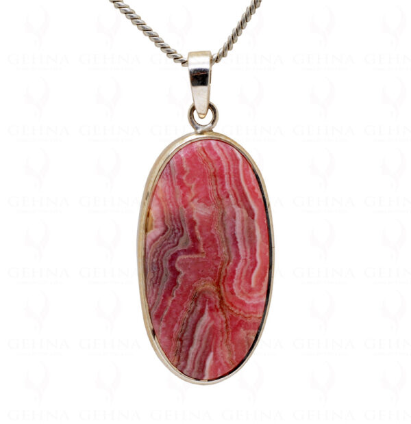 Rhodochrosite Oval Shape Gemstone 925 Silver Pendant SP02-1044