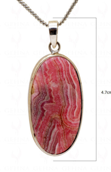 Rhodochrosite Oval Shape Gemstone 925 Silver Pendant SP02-1044