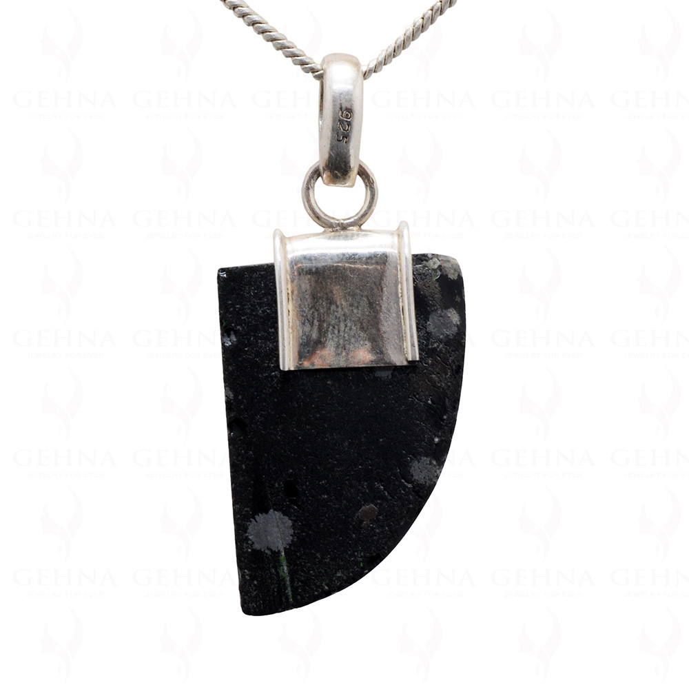 Snow Flake Obsidian Gemstone Studded 925 Sterling Silver Pendant Sp031044