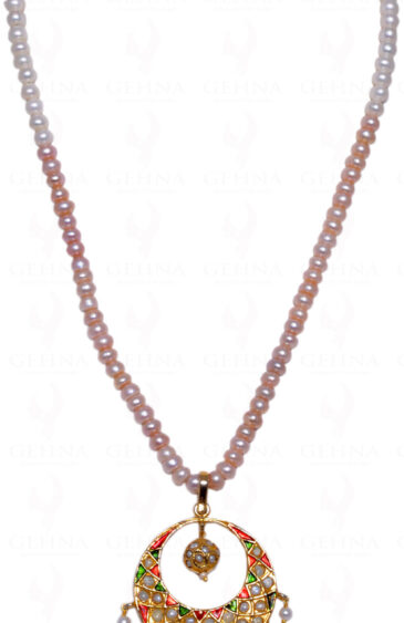 Pearl Bead Necklace With Pearl Studded Pendant  Ln011045