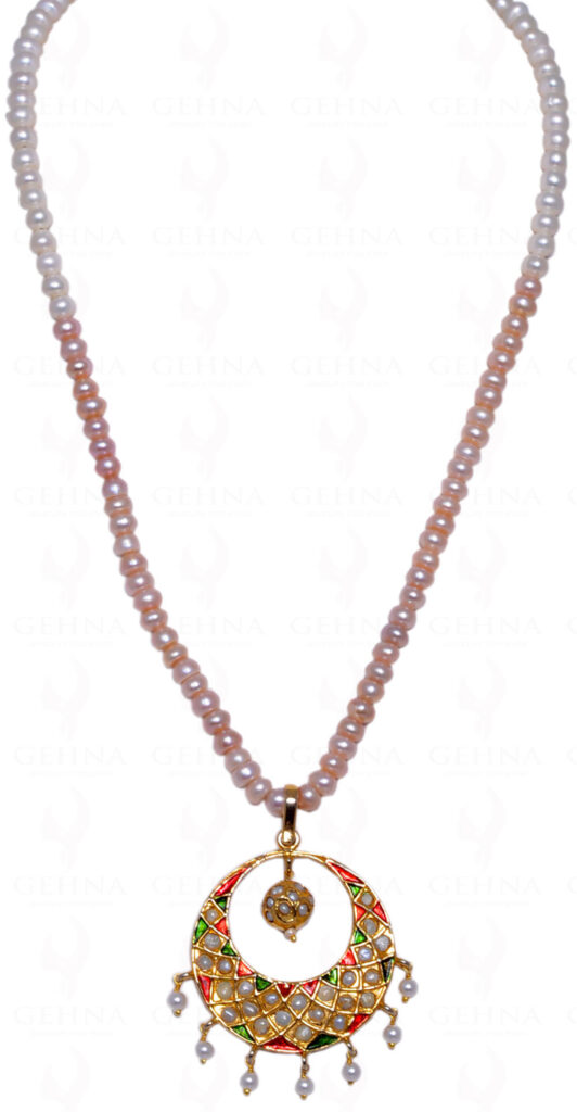 Pearl Bead Necklace With Pearl Studded Pendant  Ln011045