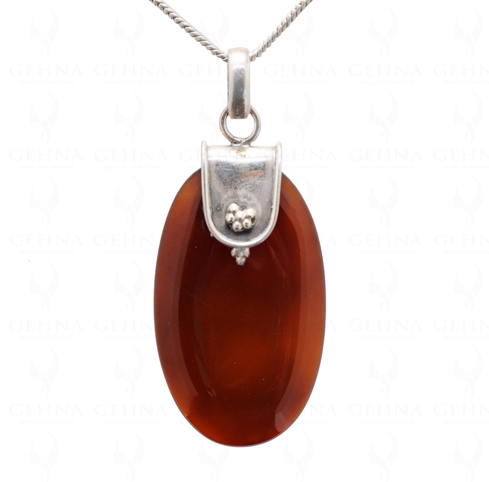 Onyx Oval Shape Gemstone Studded 925 Sterling Silver Pendant Sp031045