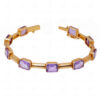 Amethyst Gemstone Studded 925 Sterling Solid Silver Bracelet Sb1045