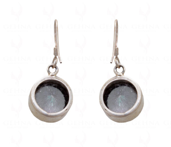 Mystic Grey Quartz Round Shaped Gemstone 925 Sterling Silver Earrings SE04-1045