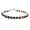 Smoky Quartz Gemstone Studded 925 Sterling Solid Silver Bracelet Sb1046