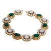 Jade & Sapphire Bracelet, Earring & Necklace Set In .925 Sterling Silver SN-1046