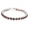 Smoky Quartz Gemstone Studded 925 Sterling Solid Silver Bracelet Sb1046