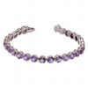 Amethyst Gemstone Studded 925 Sterling Solid Silver Bracelet Sb1047
