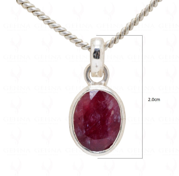 Ruby Oval Shape Gemstone 925 Silver Pendant SP02-1047