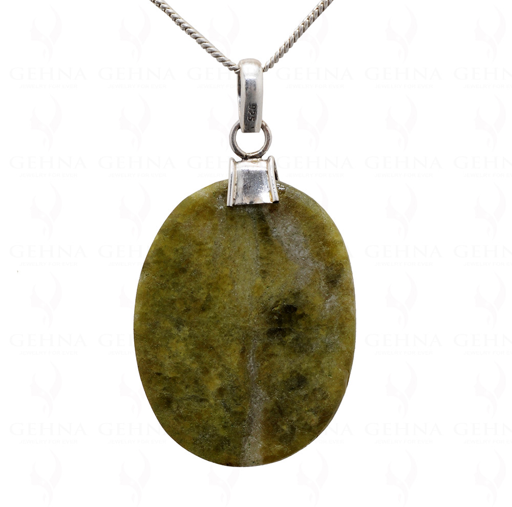 Seraphinite Gemstone Studded 925 Sterling Silver Pendant Sp031047