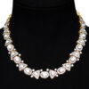 Sapphire & White Topaz Victorian Style Necklace In .925 Silver SN-1048