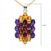 Citrine Amethyst Garnet Oval Shape Gemstone 925 Silver Pendant SP02-1048