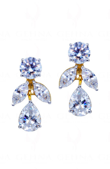 Vvs1 Moissanite Gemstone Studded 925 Sterling Silver Earrings Se011050